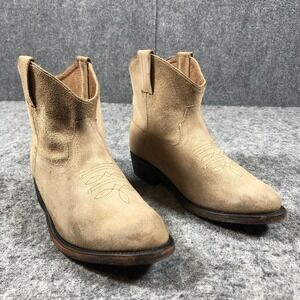 Steve Madden Sultry Western Boots Womens 7 Beige Suede Ankle